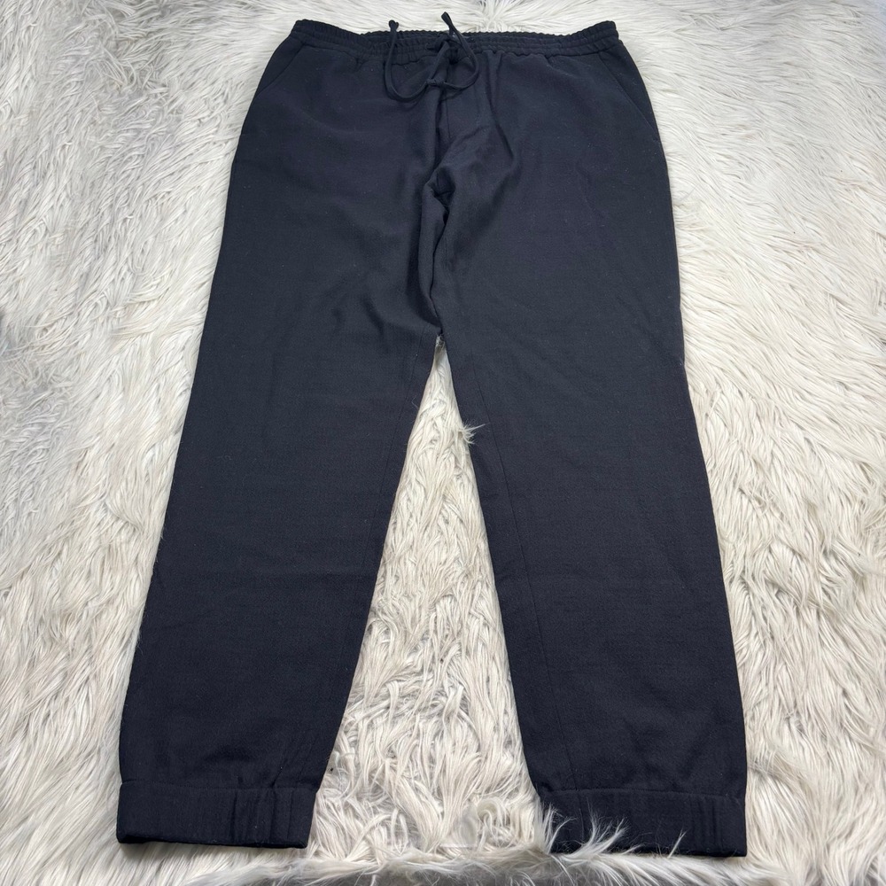 COS Women's XL Black Wool Jogger Trouser Pants Minimalist Preppy Office
